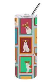 Lots of Red and White Jack Russell Terrier Stainless Steel Skinny Tumbler Vacuum Double Walled Reusable Insulated Tumbler Travel Cup for Coffee C