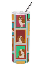 Lots of Blenheim Cavalier Spaniel Stainless Steel Skinny Tumbler Vacuum Double Walled Reusable Insulated Tumbler Travel Cup for Coffee Cocktails