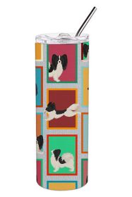 Lots of Black and Whtie Papillon Stainless Steel Skinny Tumbler Vacuum Double Walled Reusable Insulated Tumbler Travel Cup for Coffee Cocktails G