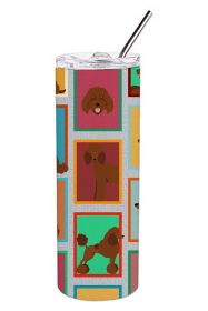 Lots of Chocolate Standard Poodle Stainless Steel Skinny Tumbler Vacuum Double Walled Reusable Insulated Tumbler Travel Cup for Coffee Cocktails