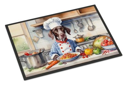German Shorthaired Pointer The Chef Doormat Front Door Mat Indoor Outdoor Rugs for Entryway, Non Slip Washable Low Pile, 24H X 36W
