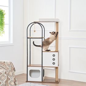 Cat Climbing Frame,Cat Tree,Modern Cat Tower, Multi-Level Cat Condo With 1 Caves,2 Scratching Posts,Perch,for Indoor Cats