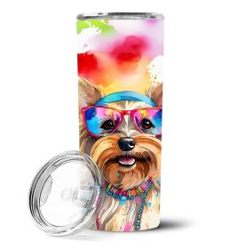 Yorkshire Terrier Hippie Dawg Stainless Steel Skinny Tumbler Vacuum Double Walled Reusable Insulated Tumbler Travel Cup for Coffee Cocktails Gift (Default: Default)