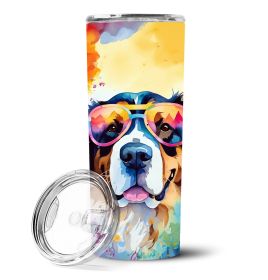 Bernese Mountain Dog Hippie Dawg Stainless Steel Skinny Tumbler Vacuum Double Walled Reusable Insulated Tumbler Travel Cup for Coffee Cocktails G (Default: Default)
